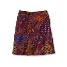 Midi-Samtrock mit Paisleys