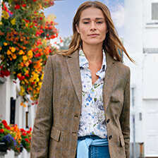 Thumbnail zu Seiden-Fischgratblazer